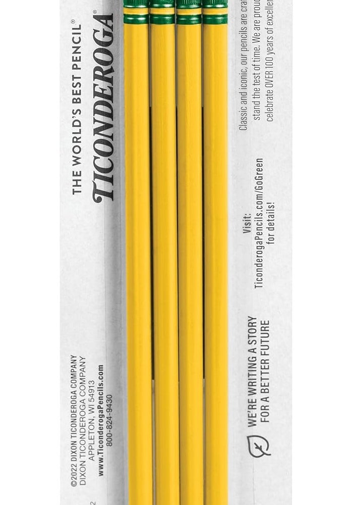 Ticonderoga No. 2 Soft Graphite Pencils - 4 Count Pack - Image 2