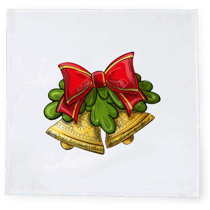 Khakee 6 Pcs Christmas Theme Tafta Silk Table Napkins 10x 10 for Xmas Decoration Christmas OrnamentsChristmas Gift npxmas253P - Image 2