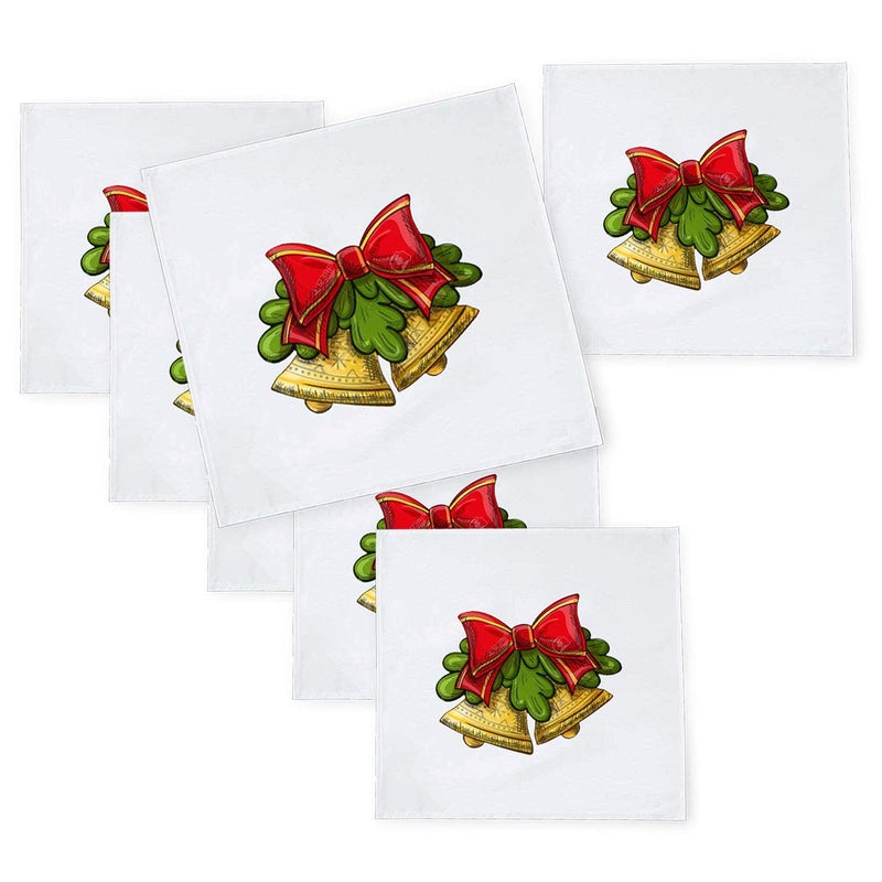 Khakee 6 Pcs Christmas Theme Tafta Silk Table Napkins 10x 10 for Xmas Decoration Christmas OrnamentsChristmas Gift npxmas253P - Image 1