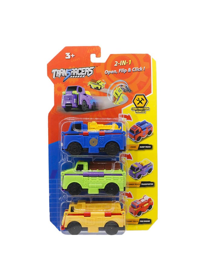 TRANSRACERS Transracers 3Pcs Blister Card Pack Of Construction Vehicle  - Image 1