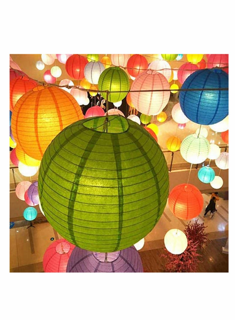 KASTWAVE 10Pcs Black Paper Lanterns Decorative Chinese/Japanese Hanging Round Foldable Lantern for Birthday Wedding  Bridal Shower Home Decor Party (Size of 4” 6” 8” 10”) - Image 5