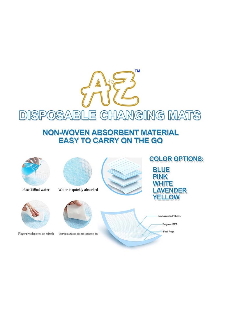 A TO Z A to Z Disposable Changing Mats - 45 x 60cm - Large Pack of 100 - Blue/Pink/White-Rainbow  - Image 3