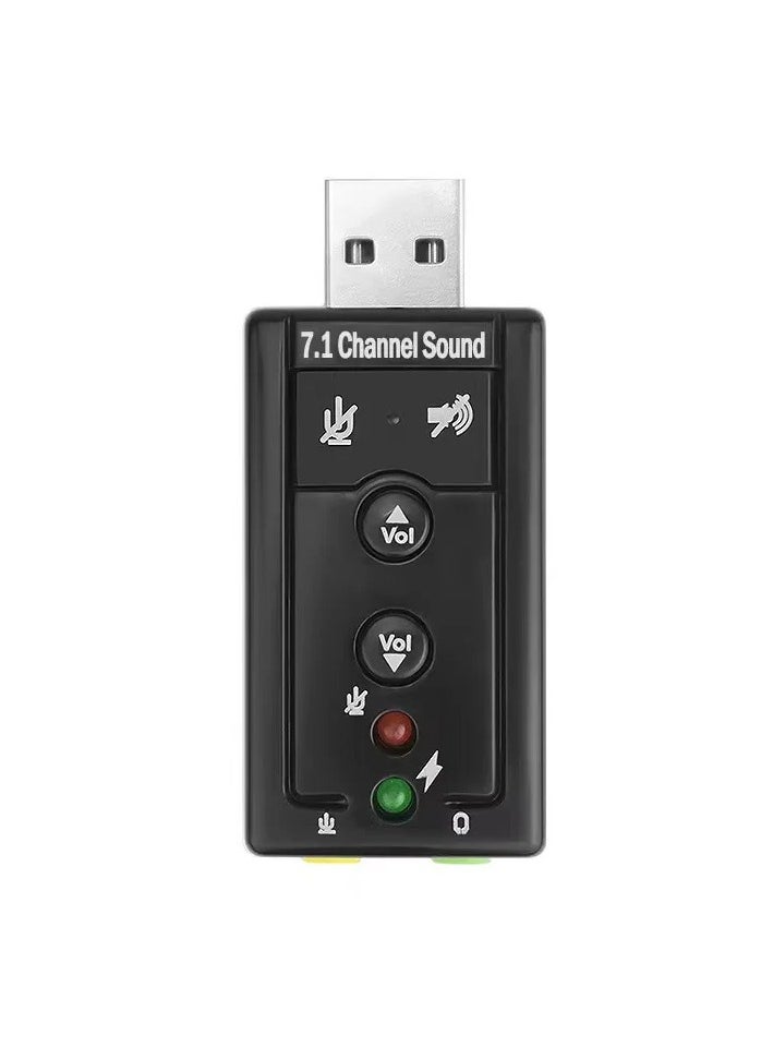 ماركة غير محددة كرت صوت USB افتراضي 7.1 – محول صوت خارجي للكمبيوتر واللابتوب – يدعم ميكروفون وسماعة  - Image 2