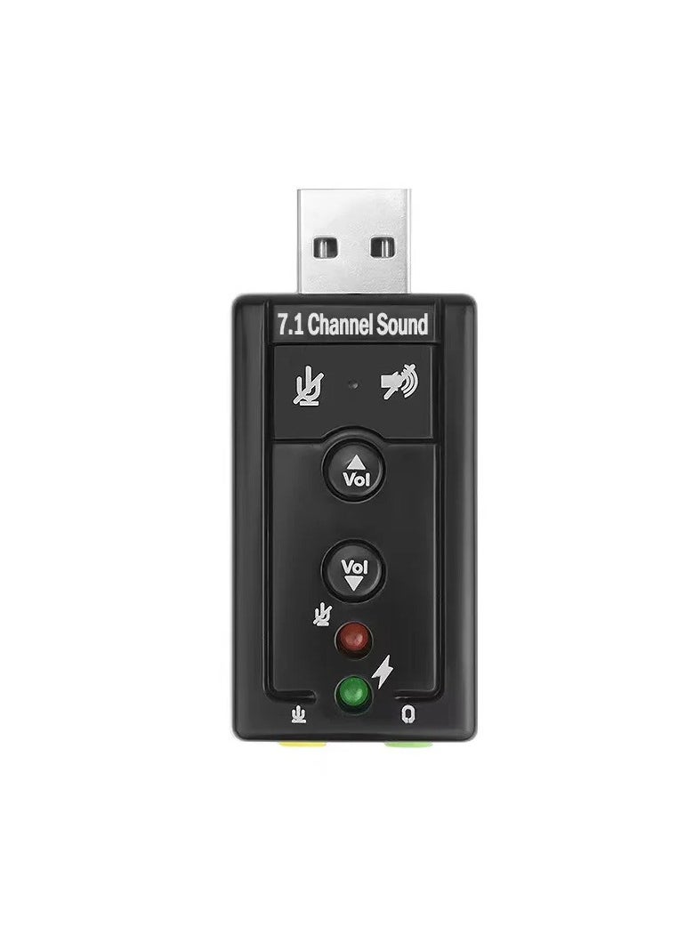 ماركة غير محددة كرت صوت USB افتراضي 7.1 – محول صوت خارجي للكمبيوتر واللابتوب – يدعم ميكروفون وسماعة  - Image 4