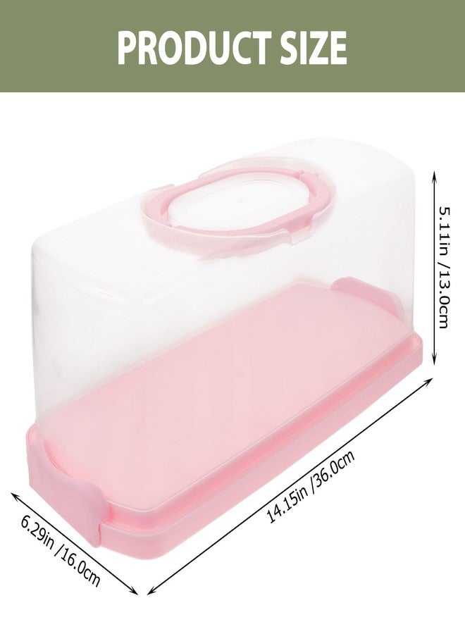 BESTOYARD Portable Bread Box Clear Cake Storage Container Loaf Cake Keeper for Home Bakery Outdoor Parties Easy to Clean and Food Safe 14.17X6.29X5.11 Inches - Image 2
