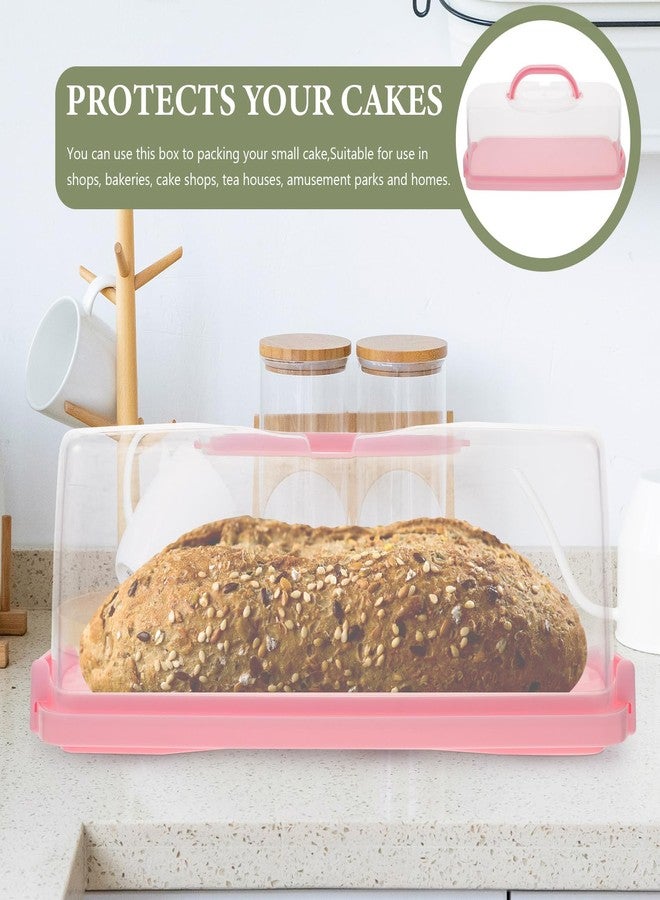 BESTOYARD Portable Bread Box Clear Cake Storage Container Loaf Cake Keeper for Home Bakery Outdoor Parties Easy to Clean and Food Safe 14.17X6.29X5.11 Inches - Image 4