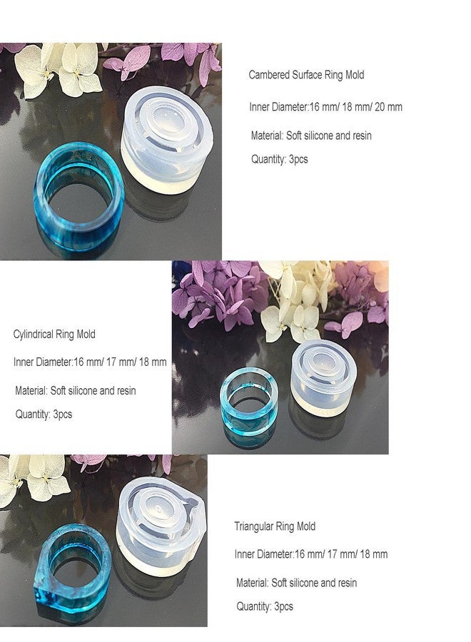 Luckkyme 12 Pieces DIY Craft Making Silicone Ring and Bangle Mold Jewelry Pendant Rings Resin Casting Circle Mould, 4 Types - Image 5