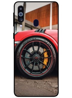 EYE CATCH Protective Case Cover For Samsung Galaxy M40 Smart Series Printed Protective Case Cover for Samsung Galaxy M40 Red Car Wheel  - Image 1