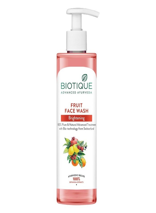 Biotique Fruit Brightening Face Wash| Ayurvedic and Organically Pure| Advanced Swiss Technology |100% Botanical Extracts| Suitable for All Skin Types | 250ml - Image 1