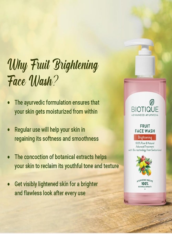 Biotique Fruit Brightening Face Wash| Ayurvedic and Organically Pure| Advanced Swiss Technology |100% Botanical Extracts| Suitable for All Skin Types | 250ml - Image 3