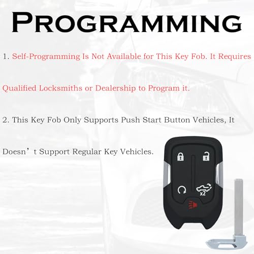 SUPALAND Keyless Entry Remote Control Key Fob Replacement Fits for GMC Sierra 1500 2500 3500 2019 2020 2021 2022 2023 Chevrolet Silverado 1500 2500 3500 HYQ1ES 13522904 13522854 433 MHz - Image 4