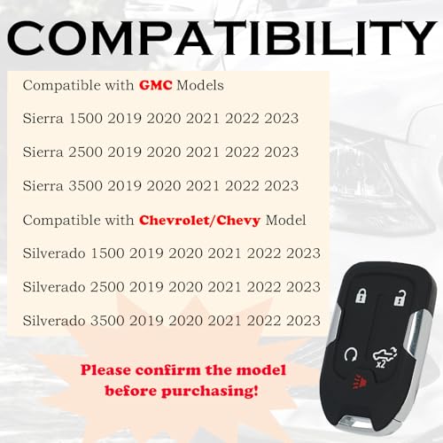 SUPALAND Keyless Entry Remote Control Key Fob Replacement Fits for GMC Sierra 1500 2500 3500 2019 2020 2021 2022 2023 Chevrolet Silverado 1500 2500 3500 HYQ1ES 13522904 13522854 433 MHz - Image 2