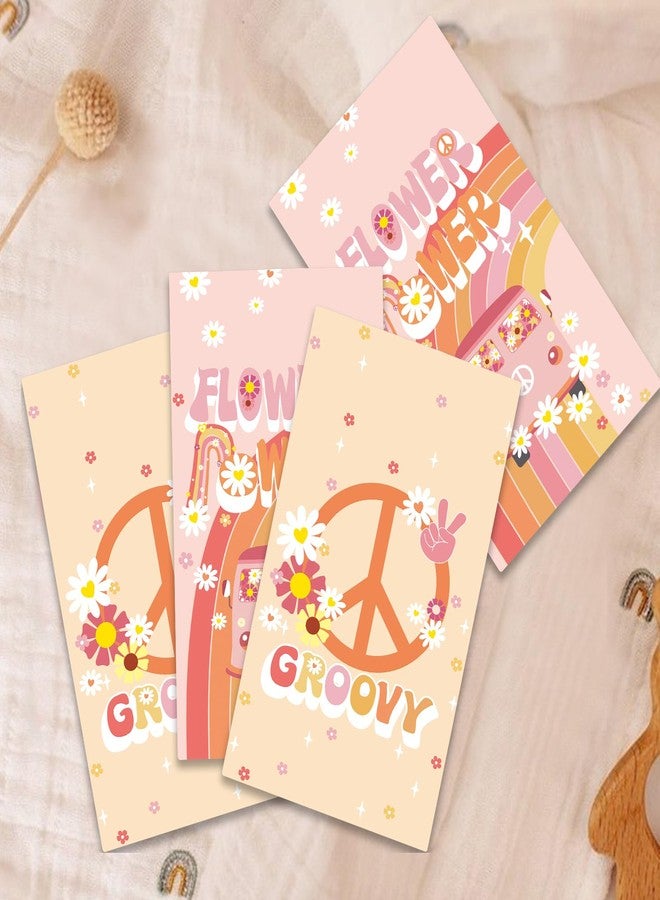 KALEFO 24PCS Groovy Retro Hippie Party Favors Bags Spring Summer Flower Treat Snacks Candy Supplies Gift for Birthday Decorations Pink Daisy Table Decor - Image 3