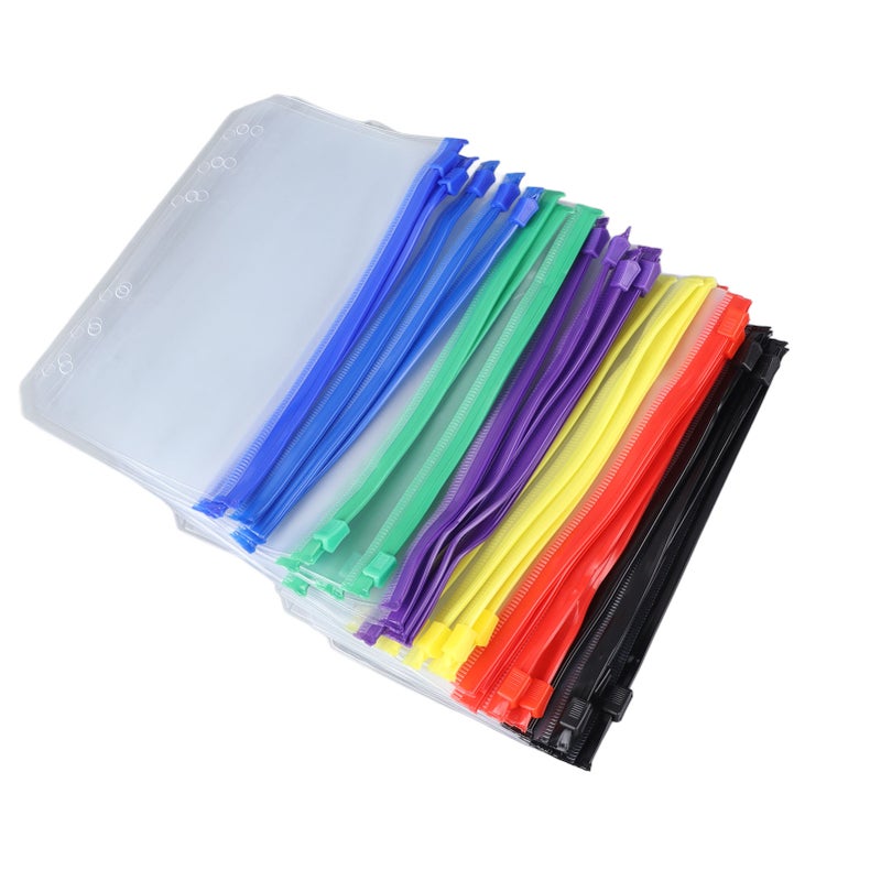31pcs A6 Size Multicolor Zip Plastic Envelopes Translucent Waterproof Reusable Zipper Folders for Office Classroom Dormitory - Image 5