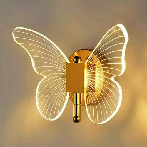 BrightLyt Butterfly Design Wall Lights for Home Decoration, Wall Lamps for Living Room/Kids Room, Bathroom Mirror Side Lamps, Led Wall Lamps for Restaurants/Cafe (3 in 1 Natural, Cool and Warm) - Image 1