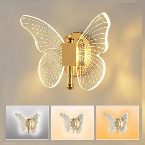 BrightLyt Butterfly Design Wall Lights for Home Decoration, Wall Lamps for Living Room/Kids Room, Bathroom Mirror Side Lamps, Led Wall Lamps for Restaurants/Cafe (3 in 1 Natural, Cool and Warm) - Image 4