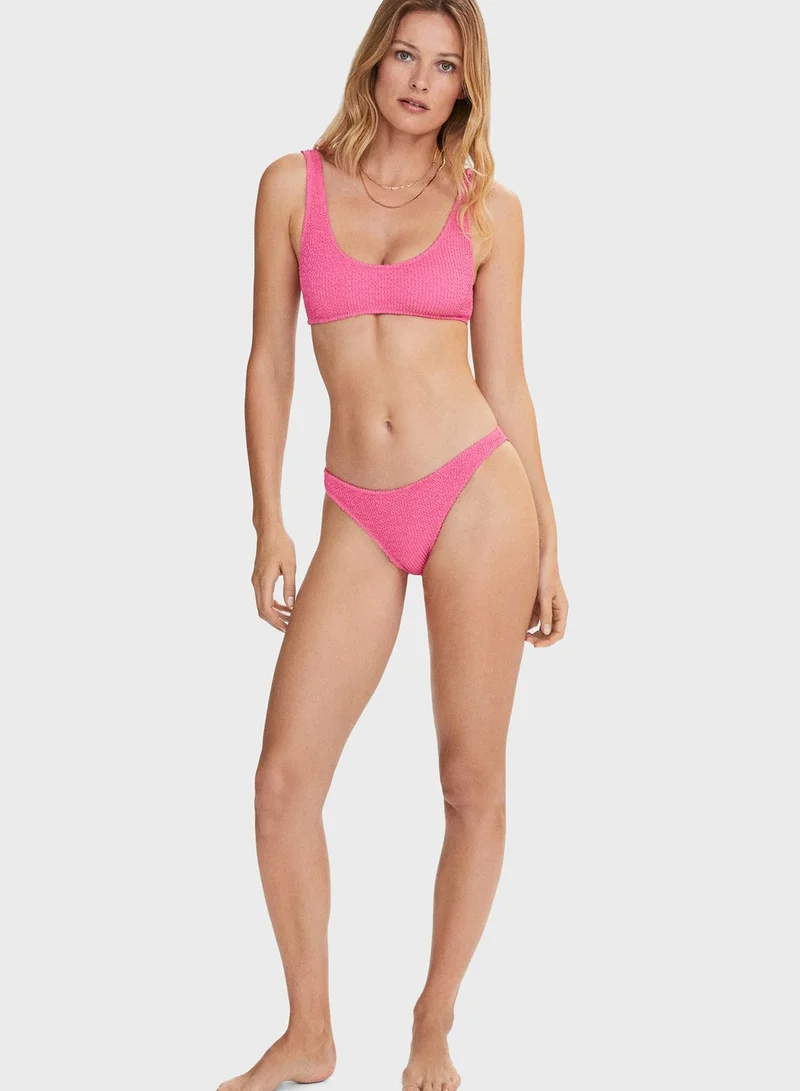 MANGO Textured Bikini Top