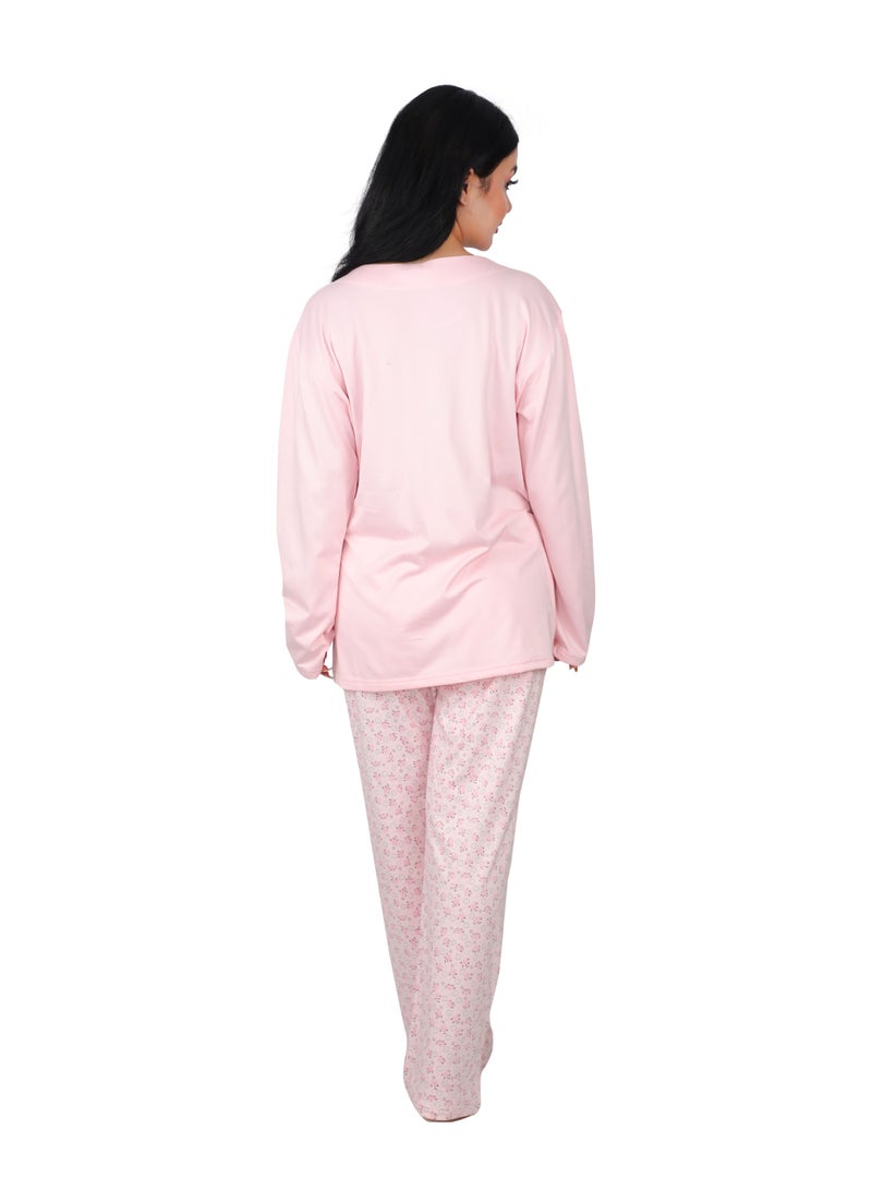 Dadoush Women's winter pajamas made of soft cotton, casual women's pajamas made of durable and beautiful fabric - Luxury women's winter pajama set from Dadoush - Two-piece women's cotton pajamas for more warmth and elegance. - Image 3