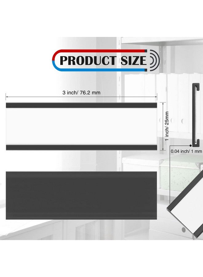 تيلينغ 300 قطعة من حاملات الملصقات المغناطيسية وحاملات البطاقات المغناطيسية مع أفلام واقية وشرائط بديلة للرفوف المعدنية وخزانة الملفات وصندوق البريد والسبورة البيضاء (1 × 3 بوصة) - Image 3