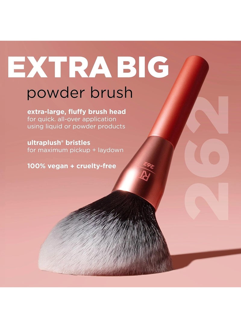 Real Techniques Extra Big Powder Brush, Large Makeup Brush For Powder, Fluffy Head For All-Over Setting, XL Oversized Brush For Quick Application, Cruelty-Free, Synthetic Bristles 1 Count pink - Image 5