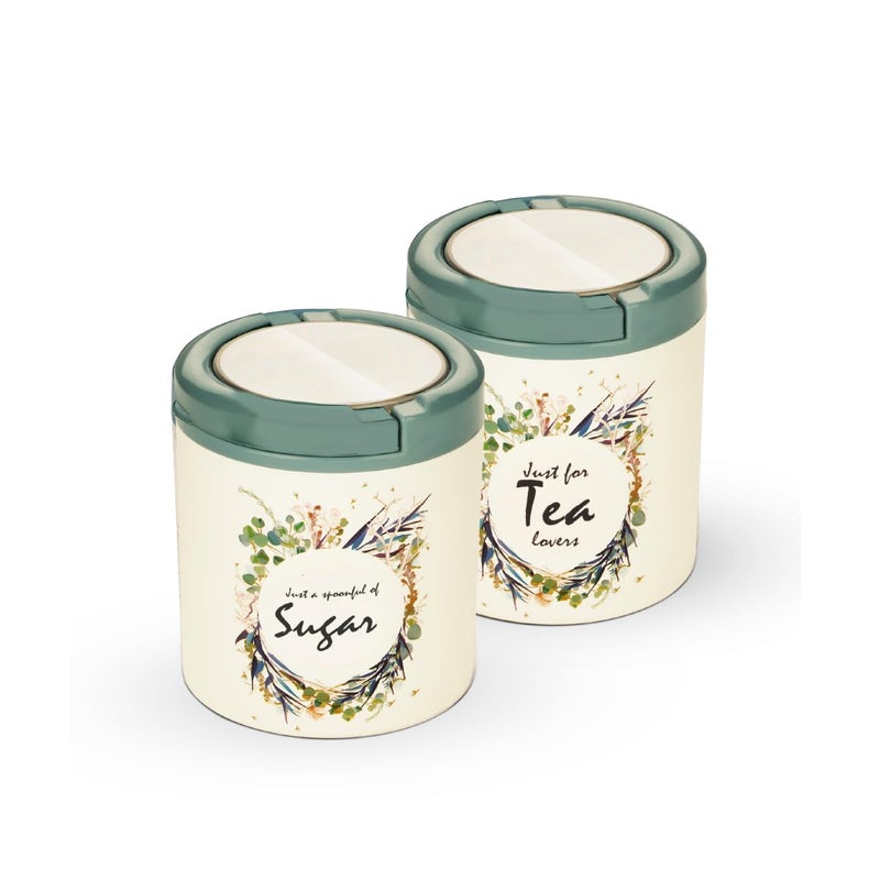 Trueware Lift Up Sugar Tea Container | Set Of 2 | Grey | Tea, Sugar Container (Grey) - Plastic - Image 5