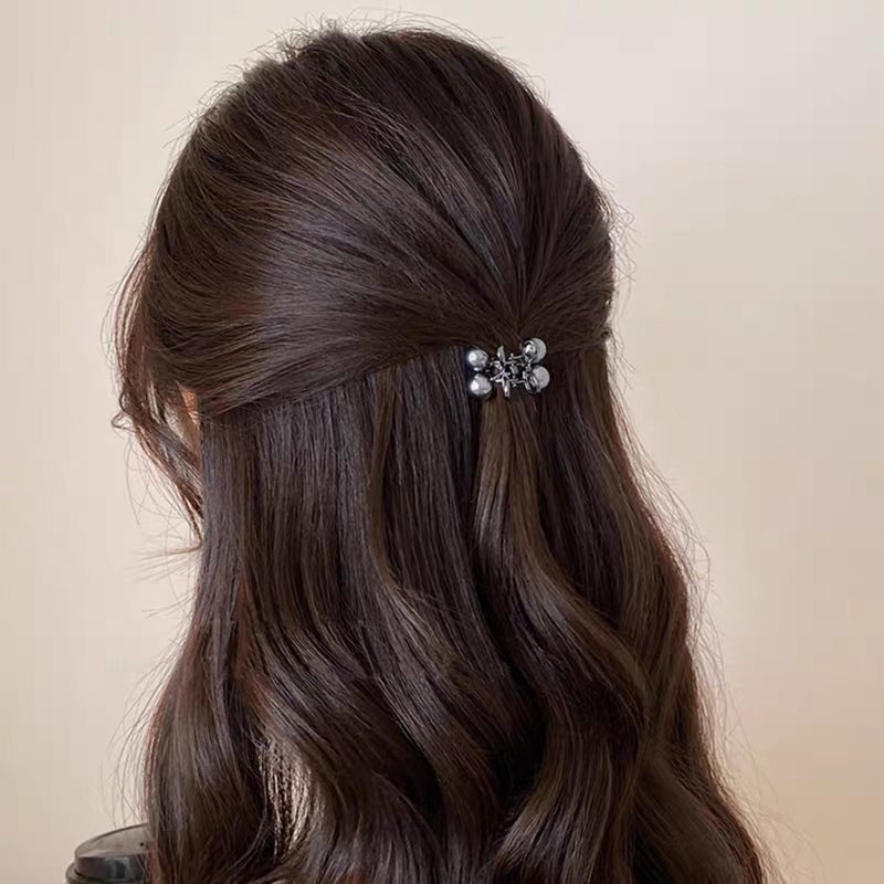 Agirlvct Small Hair Clips for Women,Cute Mini Pearl Claw Clips, Cherry Claw Clip for Half Up Bun Short Hair Pins, Metal Springs Hair Accessories Barrettes Birthday Christmas Gift for Daughter Girl(4 Pcs) - Image 3