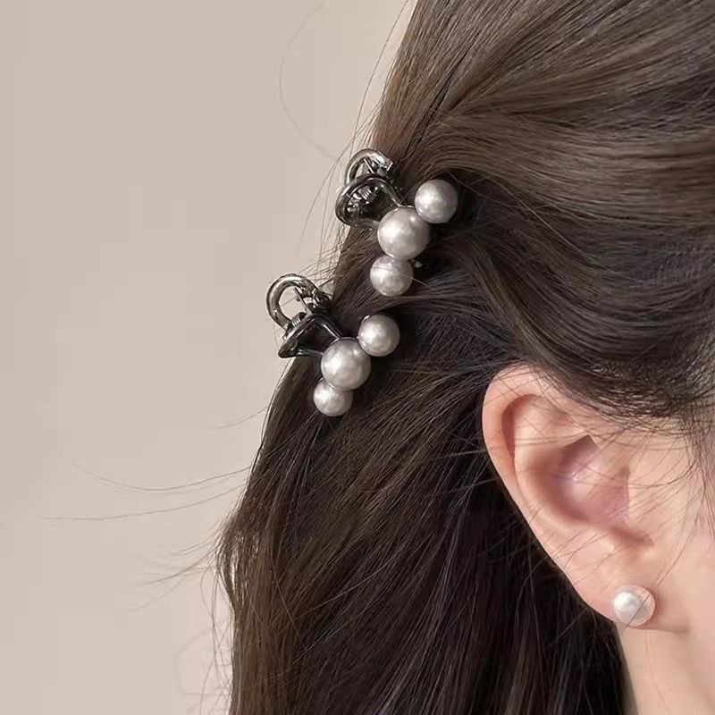 Agirlvct Small Hair Clips for Women,Cute Mini Pearl Claw Clips, Cherry Claw Clip for Half Up Bun Short Hair Pins, Metal Springs Hair Accessories Barrettes Birthday Christmas Gift for Daughter Girl(4 Pcs) - Image 4