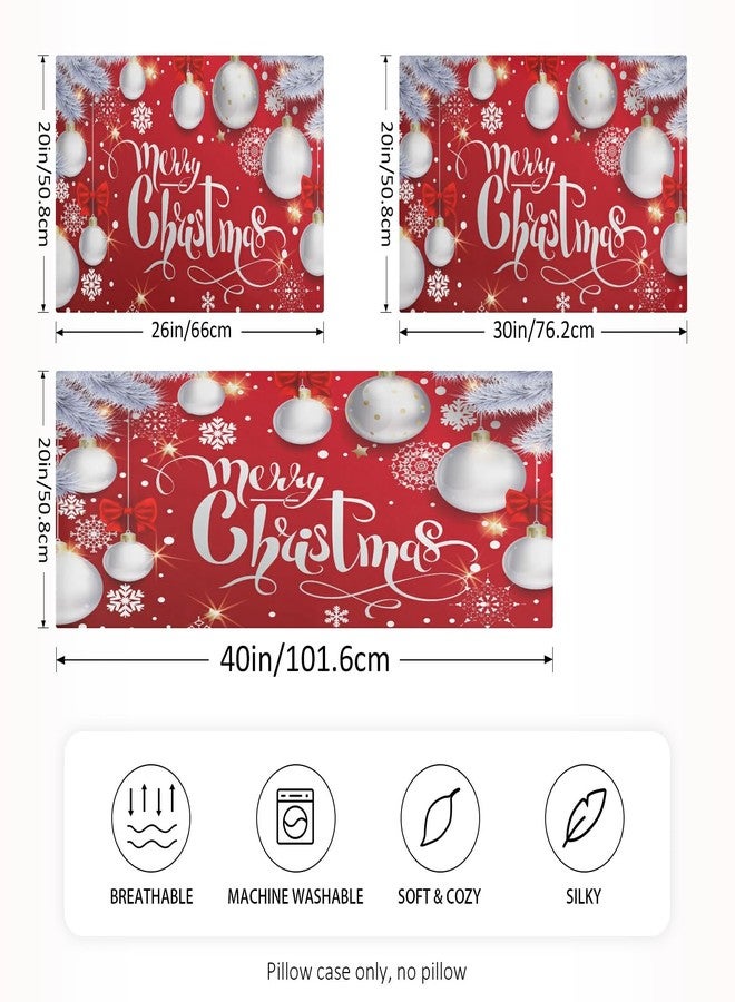xigua Christmas Tree Snowflakes Satin Pillowcase, for Hair and Skin Pillow Cases, with Envelope Closure Silk Pillowcase, Soft and Breathable Printed Satin Pillow Covers, Queen Size 20x30 Inches - Image 4