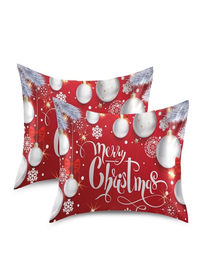 xigua Christmas Tree Snowflakes Satin Pillowcase, for Hair and Skin Pillow Cases, with Envelope Closure Silk Pillowcase, Soft and Breathable Printed Satin Pillow Covers, Queen Size 20x30 Inches - Image 2