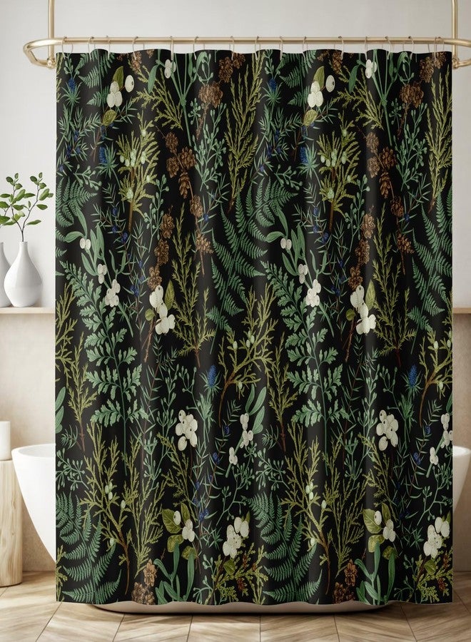 JADERYS Vintage Botanical Shower Curtain Rustic Farmhouse Retro Plant Green Nature Art Print Waterproof Bath Curtain for Bathroom Decor with 12 Hooks 66x72 Inch - Image 1