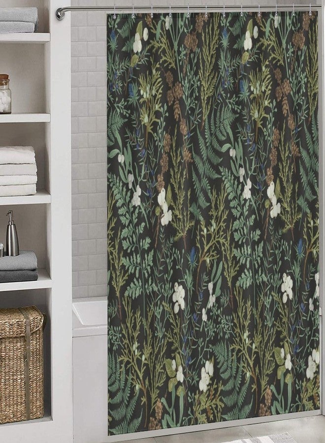 JADERYS Vintage Botanical Shower Curtain Rustic Farmhouse Retro Plant Green Nature Art Print Waterproof Bath Curtain for Bathroom Decor with 12 Hooks 66x72 Inch - Image 2