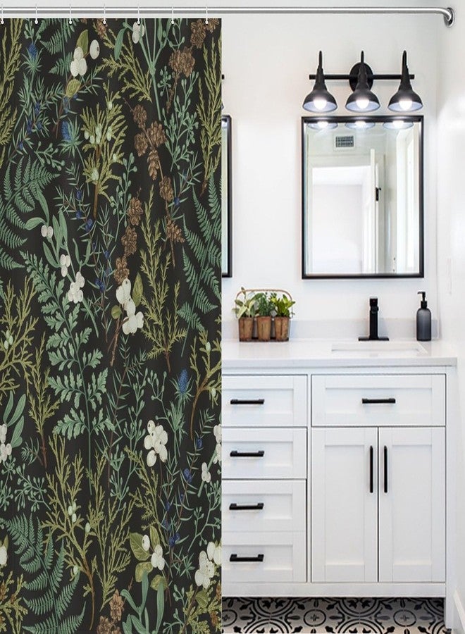 JADERYS Vintage Botanical Shower Curtain Rustic Farmhouse Retro Plant Green Nature Art Print Waterproof Bath Curtain for Bathroom Decor with 12 Hooks 66x72 Inch - Image 4