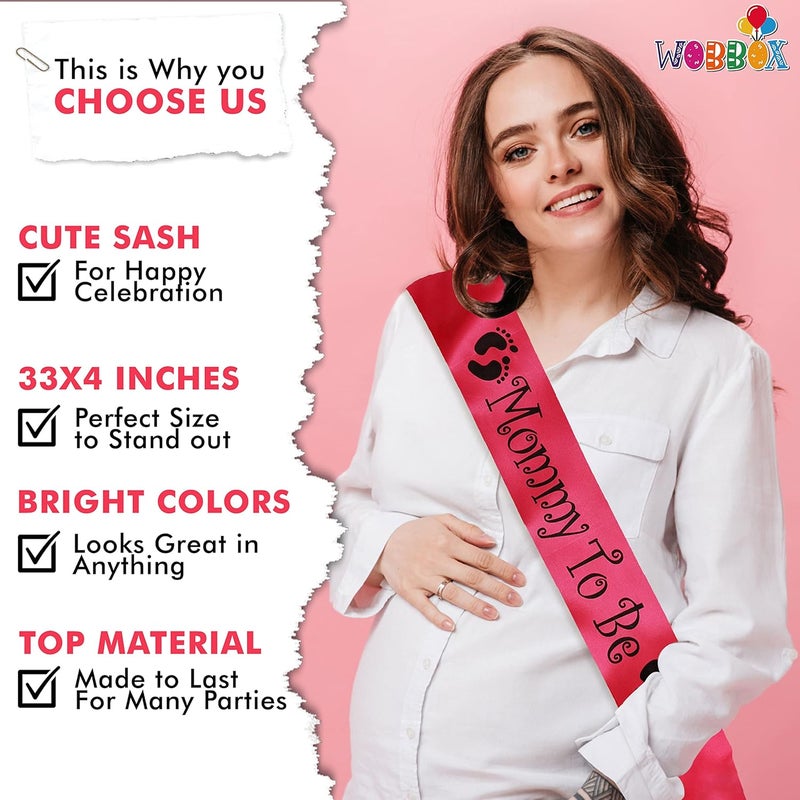 Wobbox Baby Shower Decoration Items| Baby Shower Ceremony Photo Booth Props for Photoshoot, Milestone Crad& Mom to Be Sash, Godh Bharai Ceremony Decoration Kit-(FP558) - Image 4