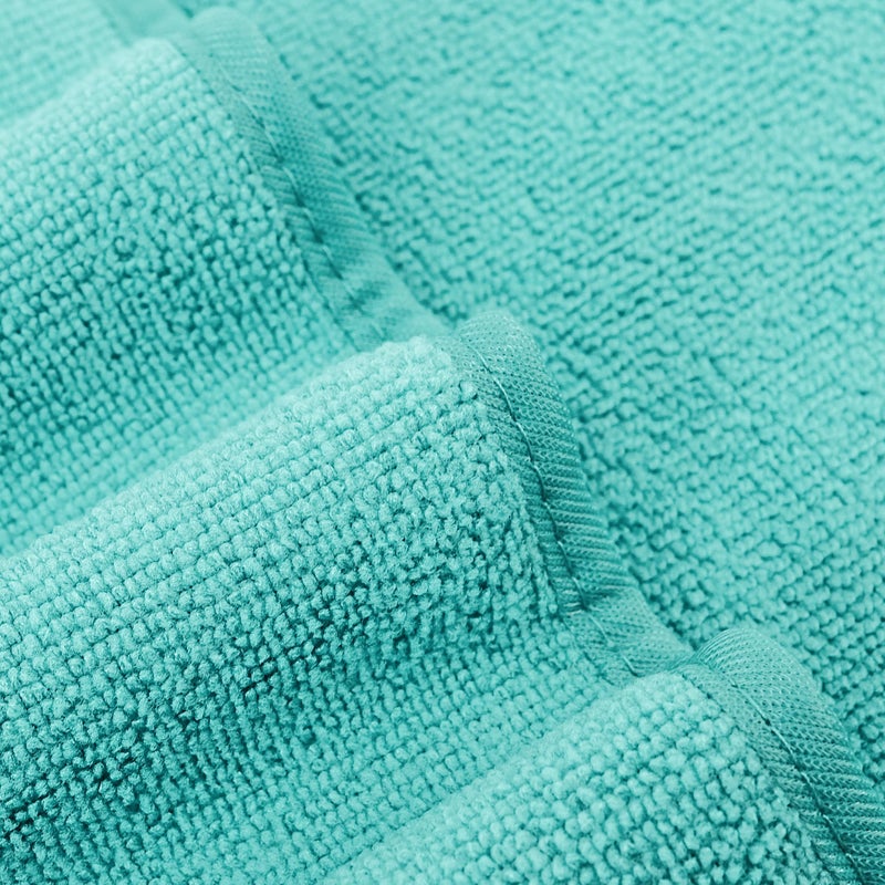 POLYTE Quick Dry Lint Free Microfiber Hand Towel  16 x 30 in  Set of 4 (Aqua) - Image 4