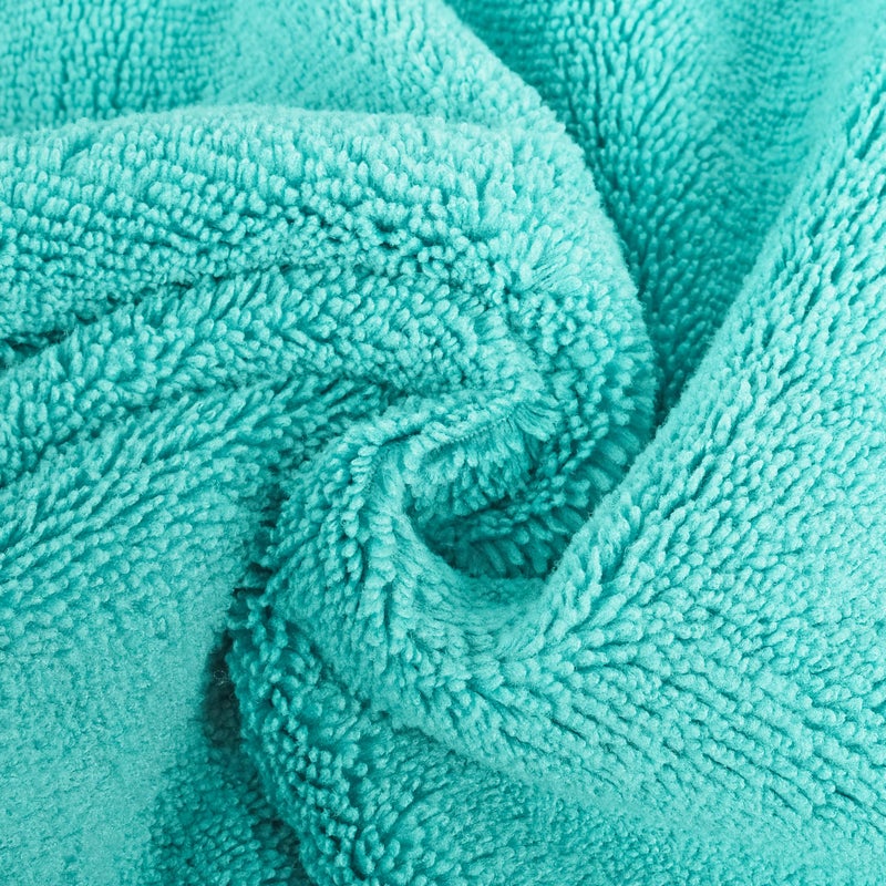 POLYTE Quick Dry Lint Free Microfiber Hand Towel  16 x 30 in  Set of 4 (Aqua) - Image 3