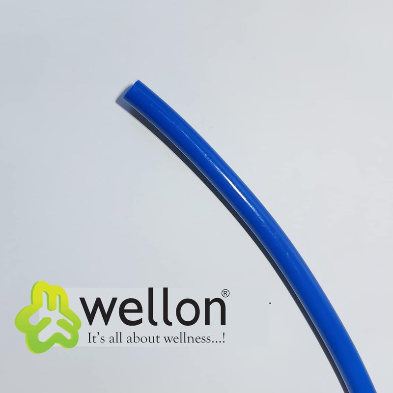 WELLON أنبوب بقطر 14 بوصة من ويلون لدرجة الطعام بطول 10 م لجميع أنواع أجهزة تنقية المياه و 4 قطع موصلات كوع 14 زرقاء - Image 2