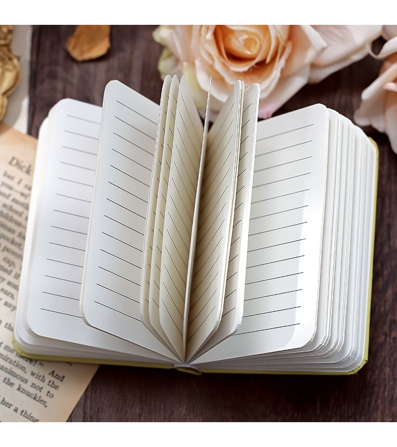 دفتر ملاحظات بحجم A7 مطلي بالذهب الأصفر، دفتر أدبي مصغر، دفتر يوميات، كتاب الكتابة اليدوية للطلاب - Image 4