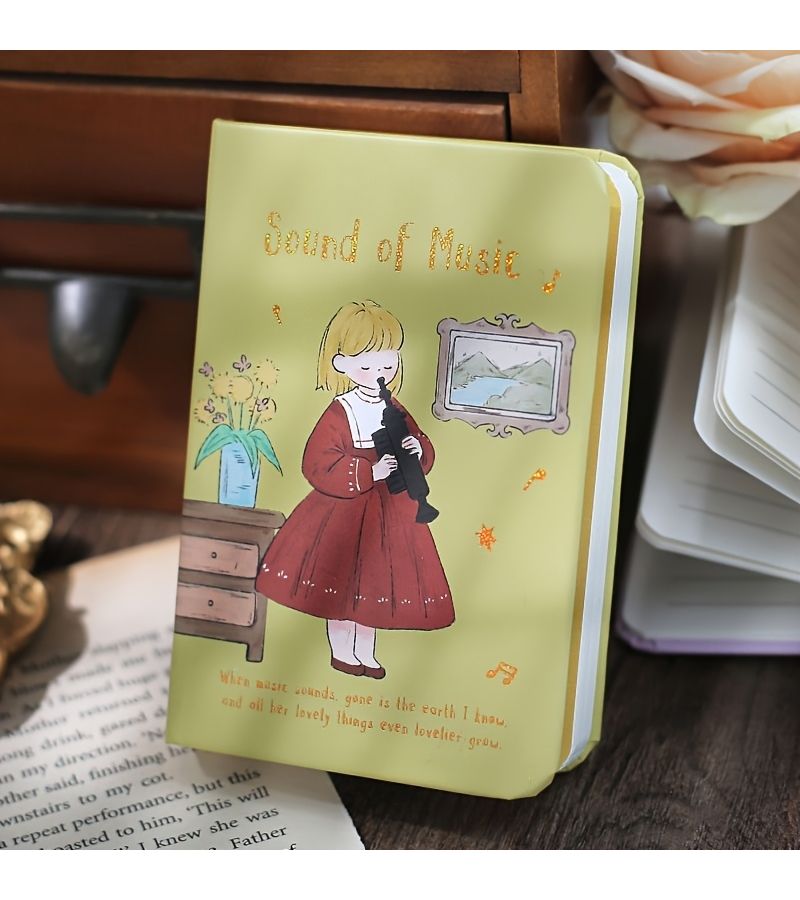 دفتر ملاحظات بحجم A7 مطلي بالذهب الأصفر، دفتر أدبي مصغر، دفتر يوميات، كتاب الكتابة اليدوية للطلاب - Image 2