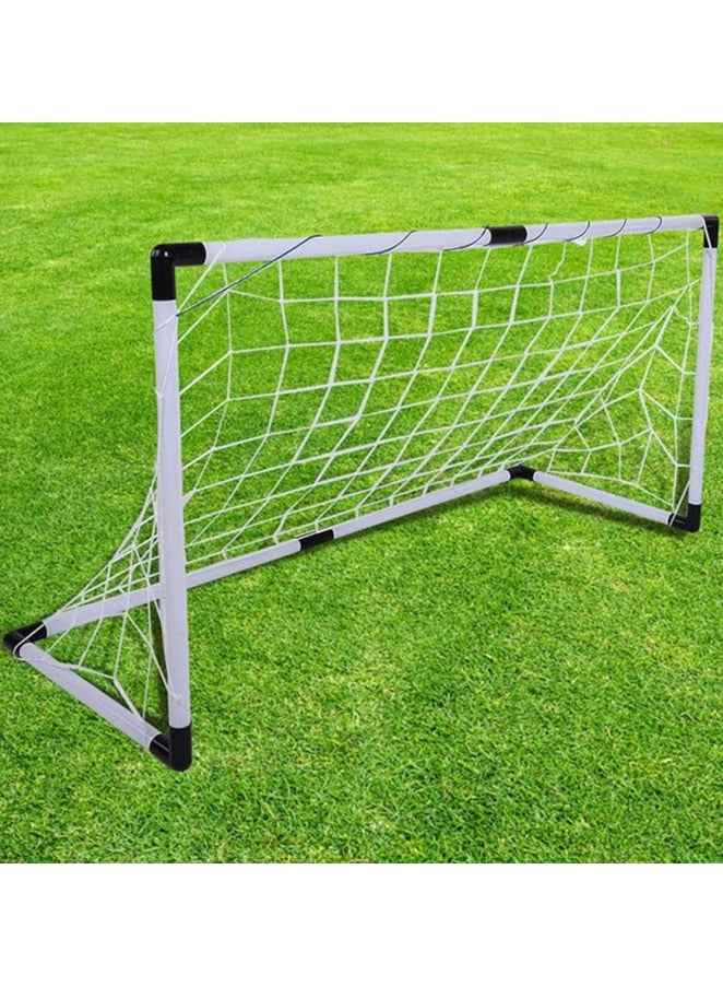 DANIM Compact Soccer Goal Set for Outdoor Fun Perfect for Family Gatherings & Teamwork Exercises, Durable PVC Material, Black/White - Image 2