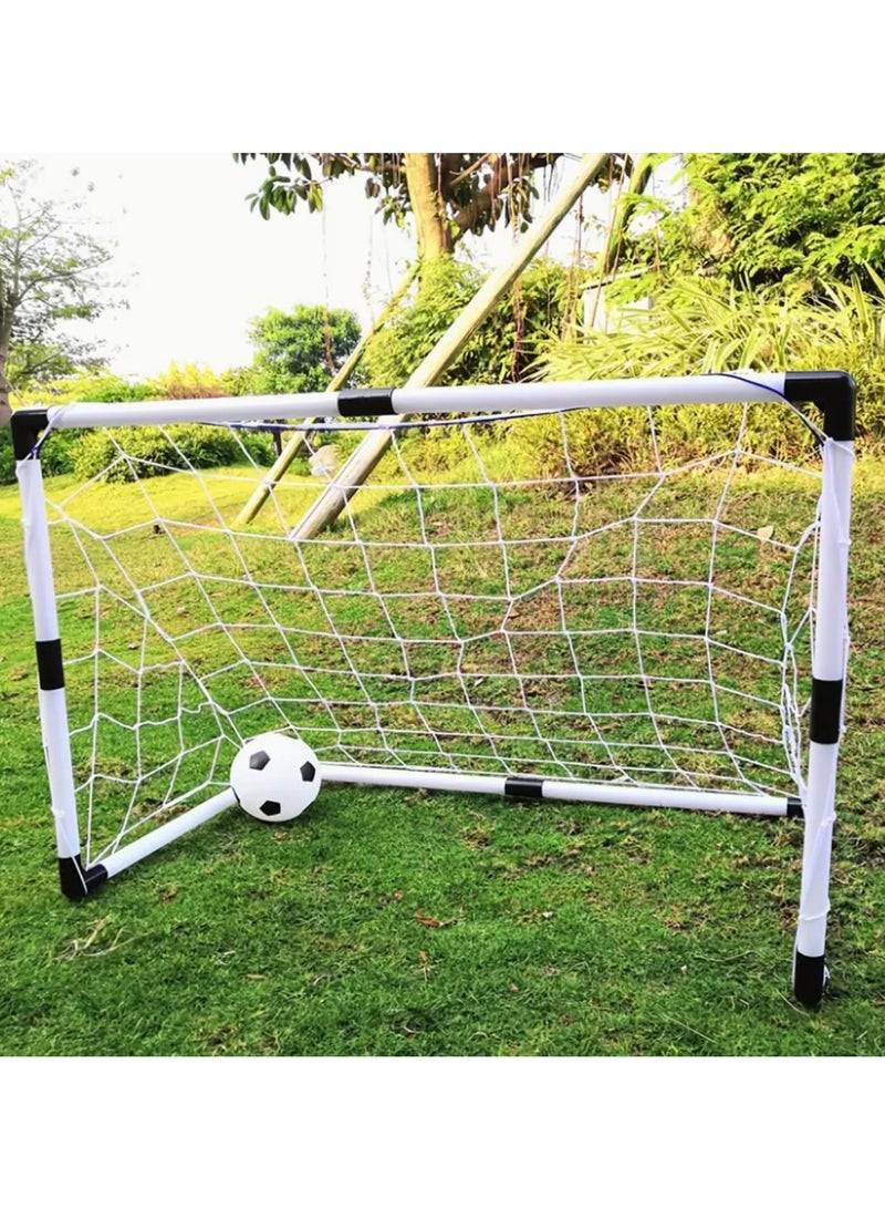 DANIM Compact Soccer Goal Set for Outdoor Fun Perfect for Family Gatherings & Teamwork Exercises, Durable PVC Material, Black/White - Image 3
