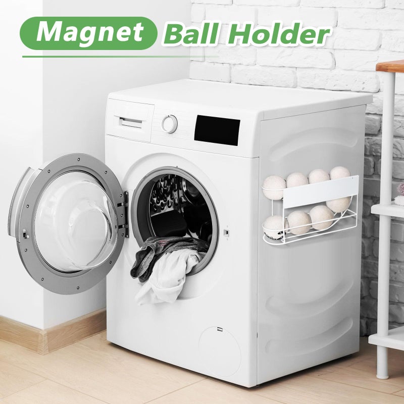 Kevenal Magnetic Dryer Ball Holder for Laundry Room, Dryer Ball Storage Container Organizer Magnetic Basket for Laundry Room (Hold 8 Balls) - Image 2