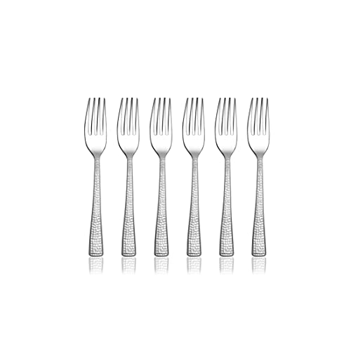 Shri & Sam Stainless Steel Impressa Hammered Tea Fork,6 Pieces - Image 1