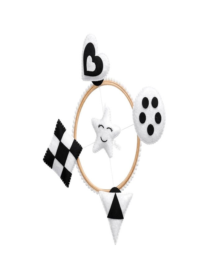 AGD Handmade High Contrast Newborn Baby Mobile, Black & White Visual Development Stimulation Hanging Toy for 0-3 Months, New Born Baby Gift, Improves Eye Tracking & Brain Growth - Image 1