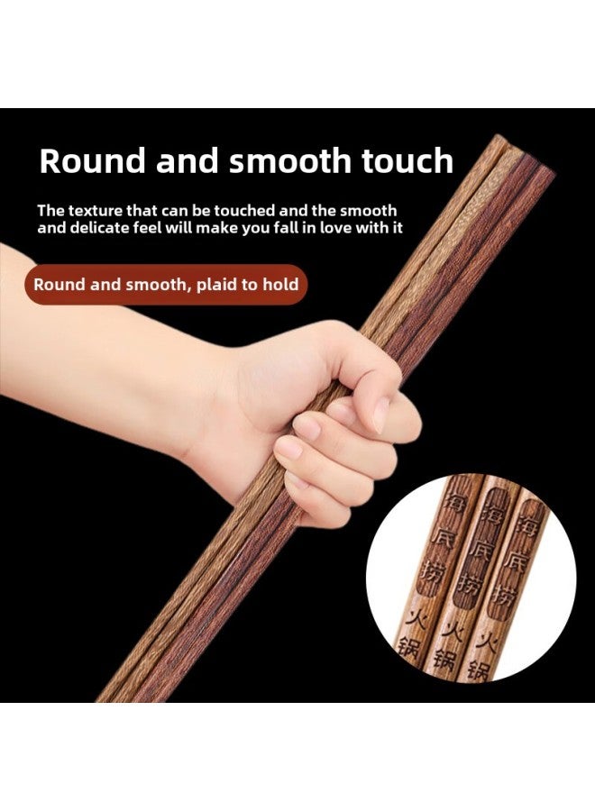 Lengthened Hot Pot Chopsticks Red Sandalwood Commercial Catering Restaurant Noodle Restaurant Special Chopsticks Paint-free Wax-free Lettering Fried Chopsticks-Specifications:42cm-natural Chicken Wing Wooden Chopsticks  - Image 5