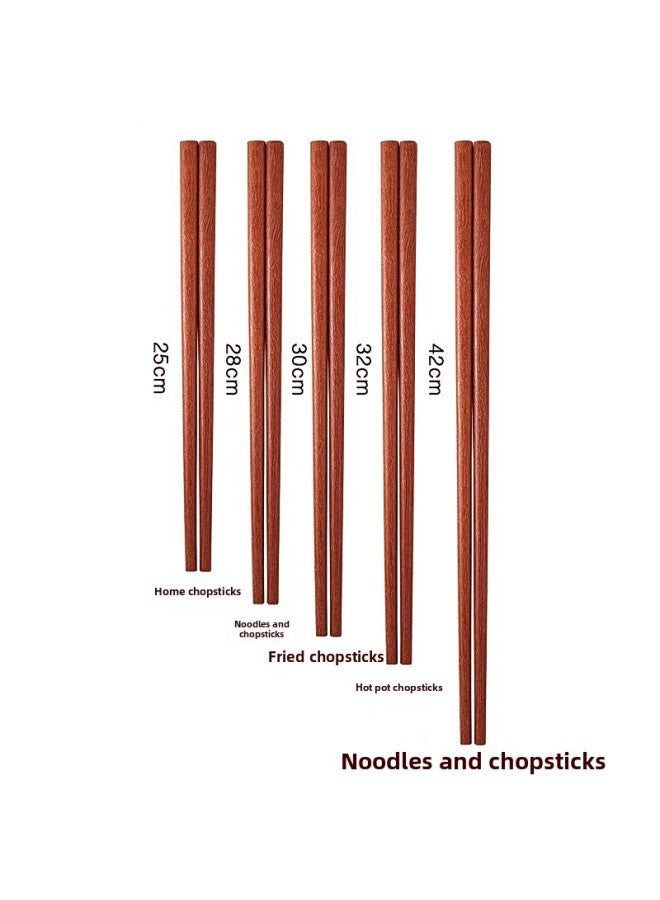 Lengthened Hot Pot Chopsticks Red Sandalwood Commercial Catering Restaurant Noodle Restaurant Special Chopsticks Paint-free Wax-free Lettering Fried Chopsticks-Specifications:42cm-natural Chicken Wing Wooden Chopsticks  - Image 4