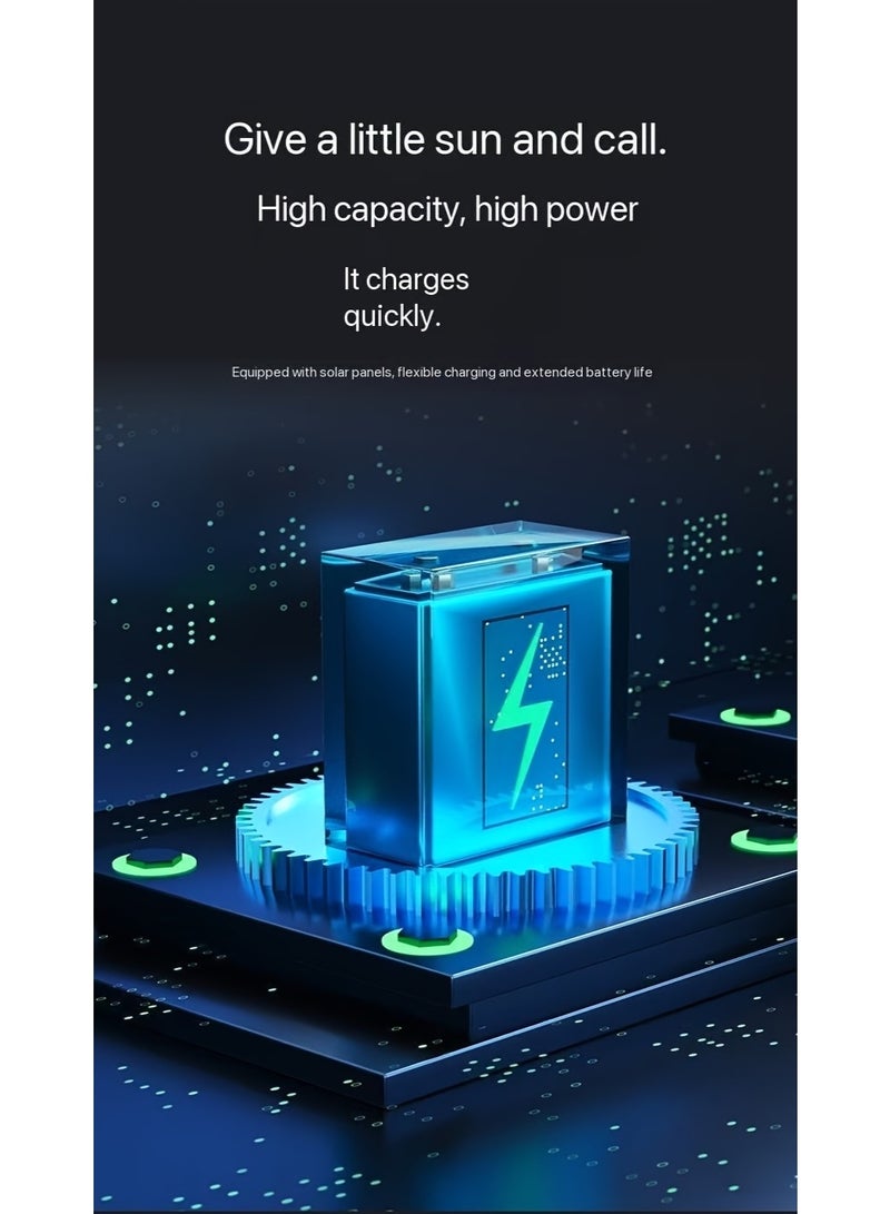 WALALLA 2 in 1 Rechargeable Camping Fan, Portable Tent Fan, Solar-Powered Outdoor Standing Fan, Powered Hiking Hanging Light Fans with LED Light Lantern, 4 Adjustable Speed, 90° Oscillating, Solar Panels - Image 4