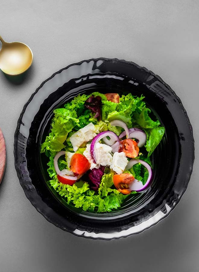 Royalford 9" Opalware Soup Bowl RF11907 Black-Wave Series, Elegant Color Perfect for Serving and Eating Soups, Salads, Sweets, Snacks Lightweight, Serveware, Dishwasher-Safe Multicolor 9inch - Image 4
