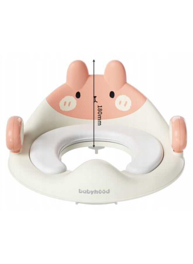 Children’s potty chair in the shape of a rabbit – toilet training seat for kids – a comfortable and padded rabbit-shaped toilet seat for children – kids’ potty chair with armrests for comfort and stability – cute and comfortable rabbit design potty chair for children – baby toilet seat shaped like a rabbit with side armrests.” - Image 4
