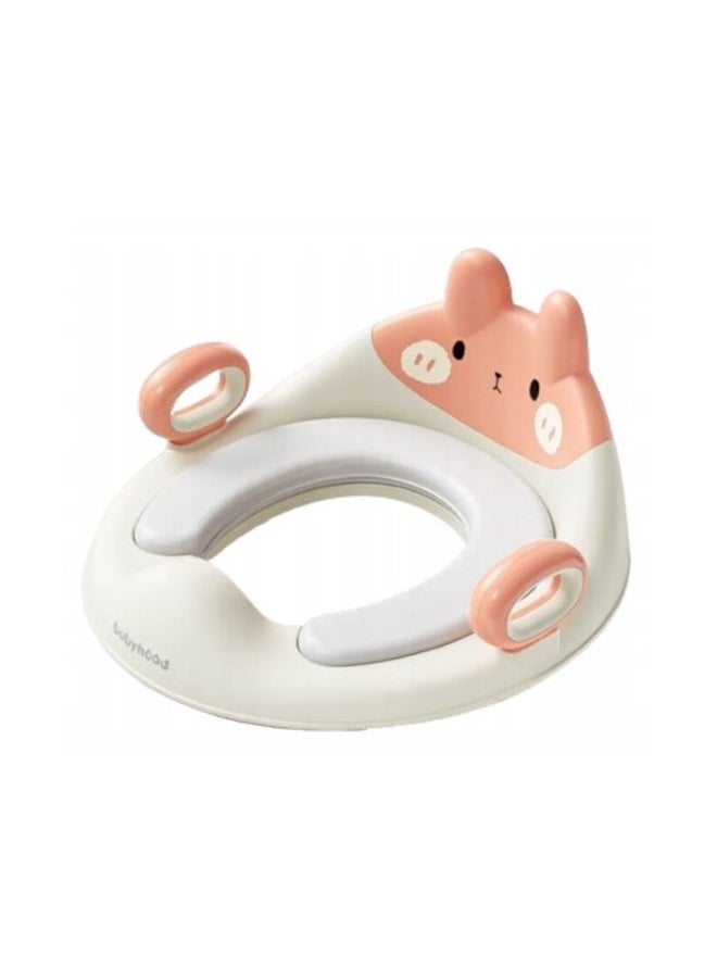Children’s potty chair in the shape of a rabbit – toilet training seat for kids – a comfortable and padded rabbit-shaped toilet seat for children – kids’ potty chair with armrests for comfort and stability – cute and comfortable rabbit design potty chair for children – baby toilet seat shaped like a rabbit with side armrests.” - Image 3