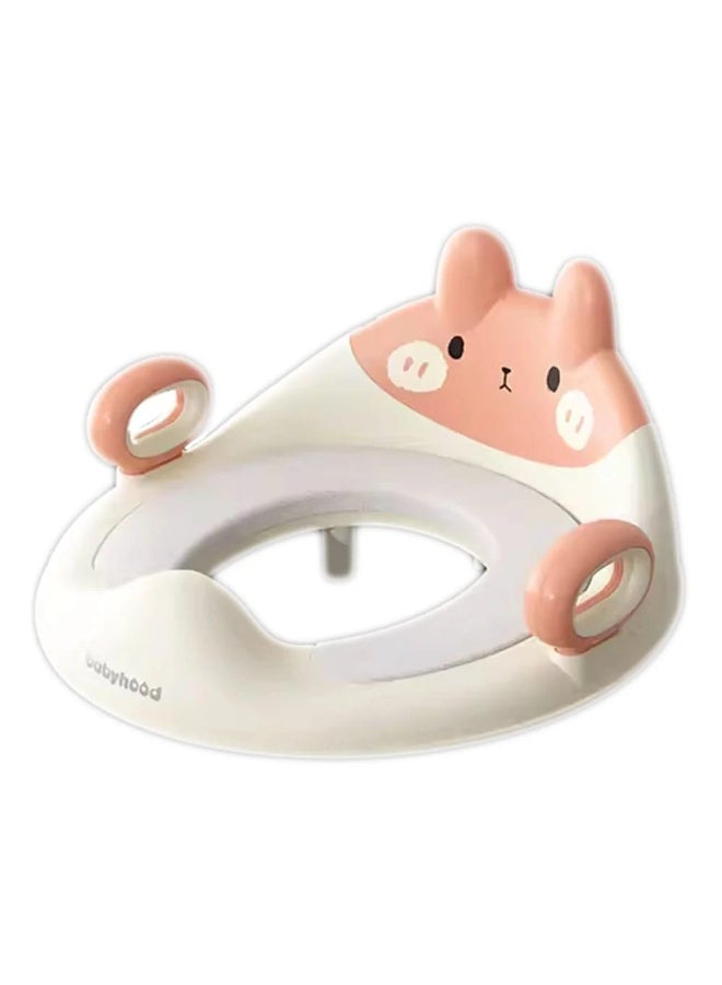Children’s potty chair in the shape of a rabbit – toilet training seat for kids – a comfortable and padded rabbit-shaped toilet seat for children – kids’ potty chair with armrests for comfort and stability – cute and comfortable rabbit design potty chair for children – baby toilet seat shaped like a rabbit with side armrests.” - Image 1